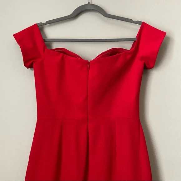 DRESS THE POPULATION Off Shoulder Cocktail Dress Red Size M - Picture 6 of 13